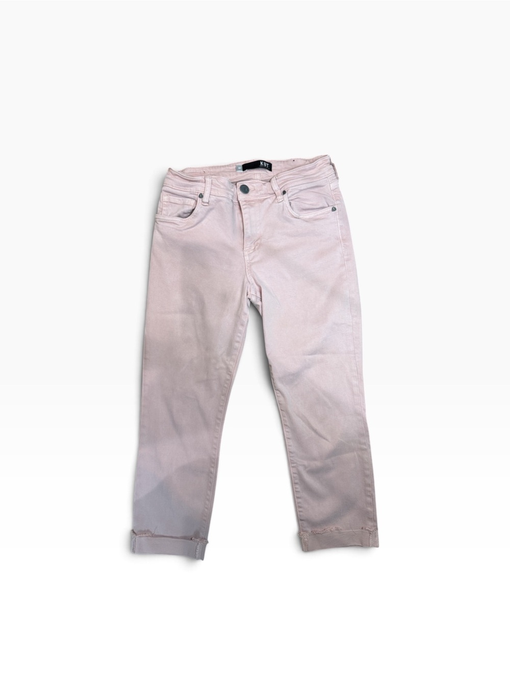 KUT From the Kloth Amy Crop Straight Leg Jeans Pink Petite 8P